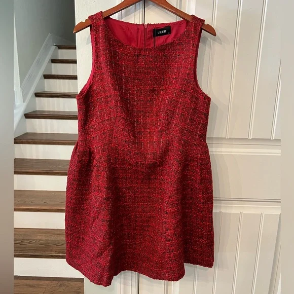 CIDER Red Tweed Fit & Flare Mini Dress 0XL NWT - Picture 1 of 11